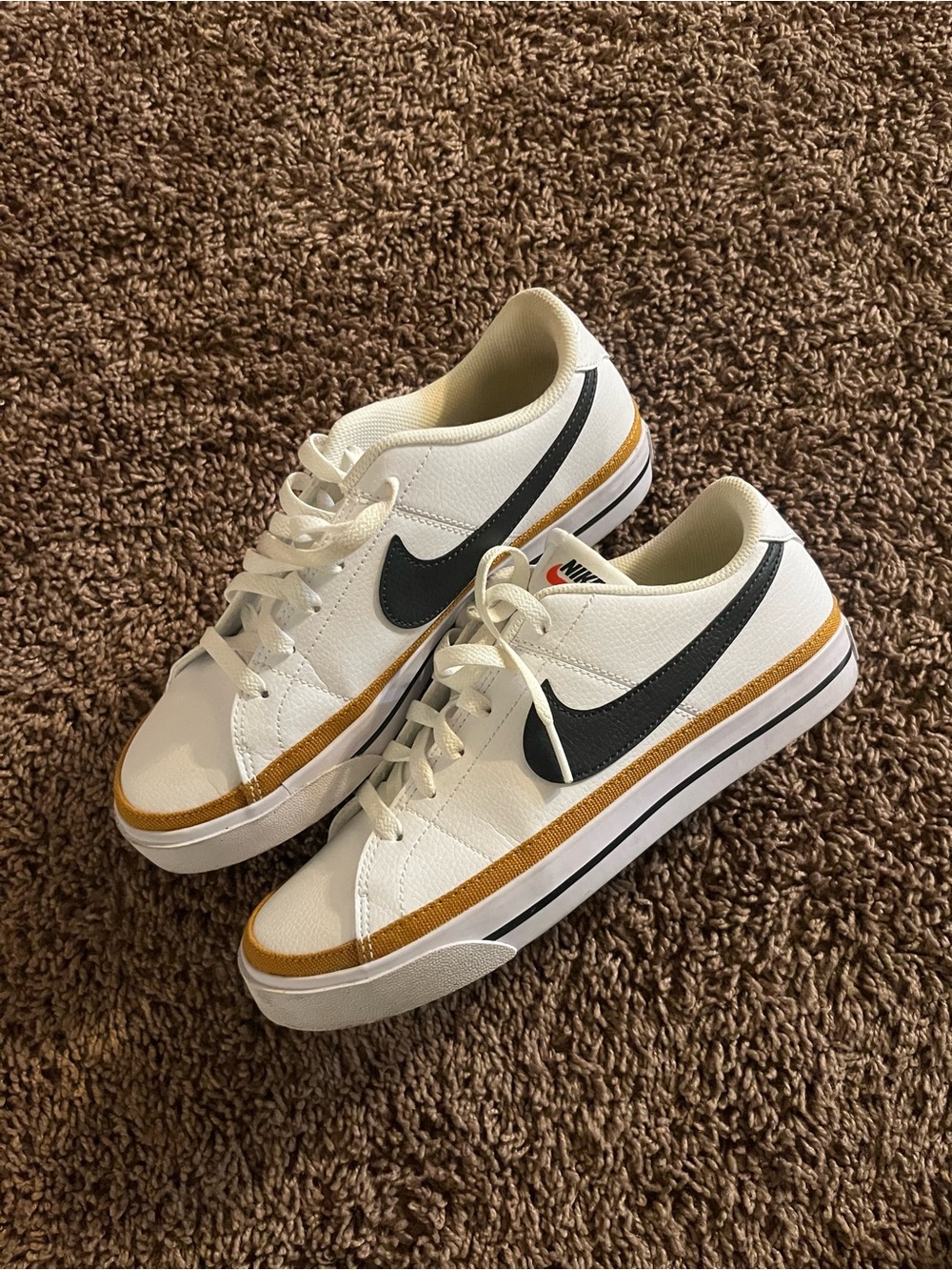 Nike Womens Court Legacy Next Nature White Black Desert Ochre Size 8.5